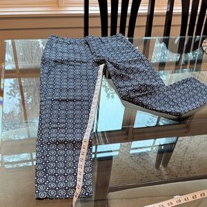 Merona Navy and Teal & White Patterned Pants. 26 “ length.